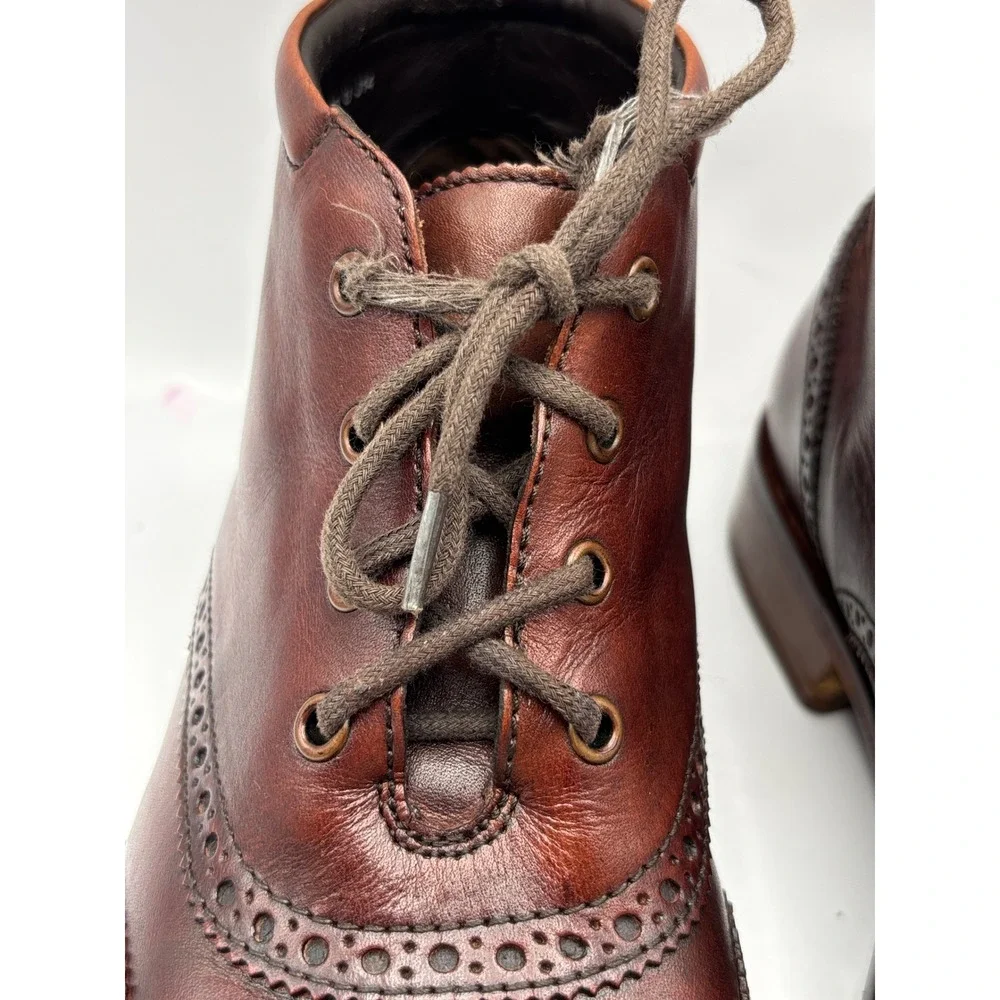 Cole Haan Mens Brown Leather Wingtip Brogue Chukka Boots C11053 Size 8.5 M